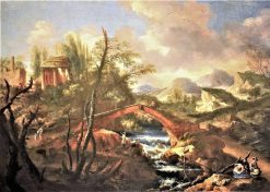 Louis Xiv | Romano Ischia Paysage Avec Ruines - Ecole Venitien Du Xviie Siecle