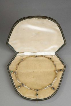 Napoleon Iii | Ouaiss Antiquités Collier En Or Articule Et Pierres Precieuses Du Xixe Siecle