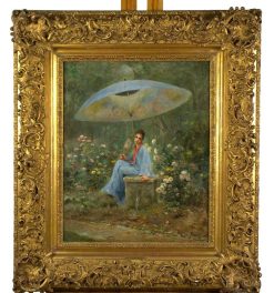 Art Nouveau | Art Revival Jeune Femme Sous Un Parasol - Walter Anderson (1856-1887)