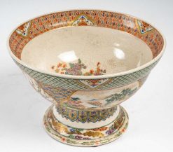 Arts D'Asie | Tora Tori Grande Coupe En Porcelaine Sur Pied-Douche De Kyoto