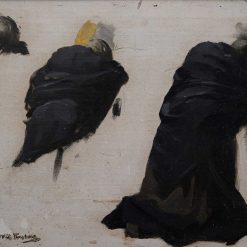 Nouveautes | ClassicArtworks Stockholm Nils Forsberg (1842-1934) - Esquisse A L'Huile Pour La Peinture "Mort D'Un Heros", Vers 1885-88