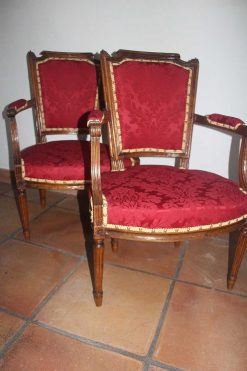 Louis Xvi | Didascalies Paire De Fauteuils A Chapeau De Gendarme, Epoque Louis Xvi