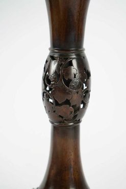 Xixe Siecle | Tora Tori Grand Vase Japonais En Bronze