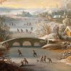 Louis Xiv | Galerie FC Paris Paysage D'Hiver Avec Patineurs Sur Une Riviere Gelee, Ecole Hollandaise Xviie Siecle