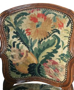 Sieges | Subert Paire De Fauteuils En Noyer, Recouverts De Broderies Au Petit Point, Turin Vers 1750