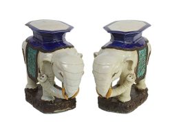 Objet De Decoration | Galerie Damidot Paire D'Elephants Tabourets