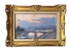 Nouveautes | Amlet Art Galerie Albert Lebourg-(1849-1928) - Fin De Journee A Rouen, Le Pont Corneille