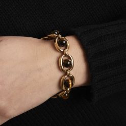 Bijouterie, Joaillerie | Joëlle Lasry Bracelet Or Et Oeil De Tigre Signe Boucheron