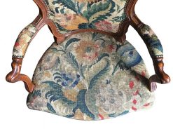 Sieges | Subert Paire De Fauteuils En Noyer, Recouverts De Broderies Au Petit Point, Turin Vers 1750