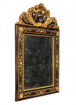 Miroirs, Trumeaux | Galleria Sinigaglia Miroir Venitien En Bois Laque Et Dore Avec Inserts En Nacre