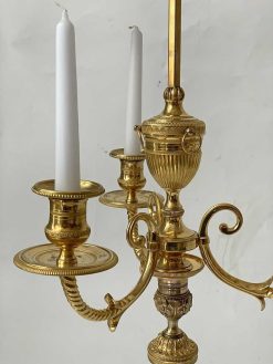 Directoire | Galerie Philippe Guegan Paire De Lampes Bouillottes En Bronze Dore D'Epoque Directoire