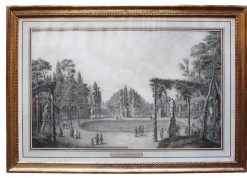 Gravures Anciennes | Galerie Berger Vues Du Parc Royal De Bruxelles Vers 1798