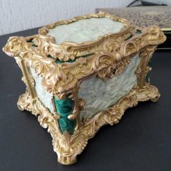 Objets De Vitrine | Antiquités Biau Boite En Malachite, Bronze Et Porcelaine Epoque Napoleon Iii