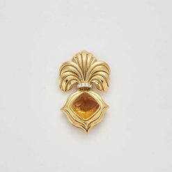 Bijouterie, Joaillerie | Joëlle Lasry Repossi - Parure Boucles D'Oreilles Et Broche En Or Et Citrine