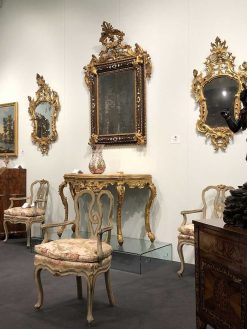 Miroirs, Trumeaux | Galleria Sinigaglia Paire De Miroirs Italiens En Bois Dore D'Epoque Louis Xv