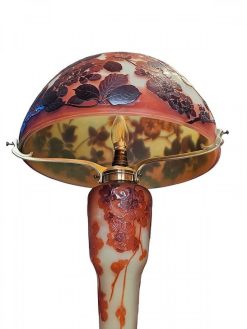 Art Nouveau | Antiquités Art Nouveau Emile Galle - Grande Lampe Champignon Art Nouveau 