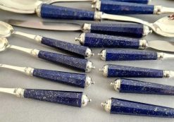 Argenterie Et Orfevrerie | Alexis Allegro Peter Paris - Menagere De 51 Pieces En Argent Massif Et Lapis Lazuli