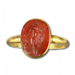 Xviie Siecle | Matthew Holder Bague En Or Sertie D'Une Intaille En Cornaline Du Dieu Romain Mercure