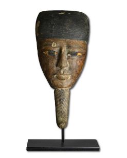 Archeologie | Matthew Holder Masque De Momie En Bois Peint, Egypte Periode Dynastique Tardive, Ca. 712 A 332 Av