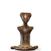 Xxe Siecle | Spectandum Statue Feminine Assise En Bronze, Peuple Kulango Cote D'Ivoire