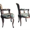 Sieges | Subert Paire De Fauteuils En Noyer, Recouverts De Broderies Au Petit Point, Turin Vers 1750