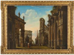 Xviiie Siecle | Galerie Thierry Matranga Caprice Architectural Romain Ecole De Giovanni Paolo Panini Xviiie Siecle