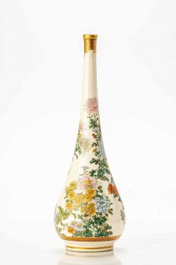 Xixe Siecle | Mastromauro Japanese Art Vase Satsuma A Decor D'Un Jardin De Chrysanthemes