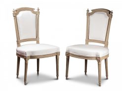 Louis Xvi | Galerie Delage Paire De Chaises A Colonnes Detachees Attribuees A Henri Jacob