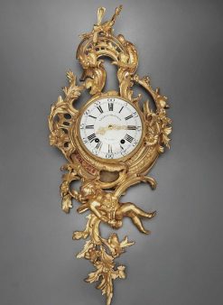 Louis Xv | Richard Redding Antiques Pendule De Cartel Louis Xv En Bronze Dore Signee Charles Baltazar