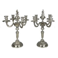 Xixe Siecle | Galerie Lassus Paire De Chandeliers En Bronze Argente Vers 1860-1890