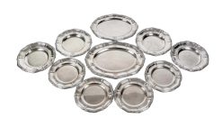 Argenterie Et Orfevrerie | Emmanuel Redon Silver Fine Art Gustave Odiot Set De Dix Plats En Argent Massif Xixe Siecle