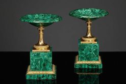 Objet De Decoration | Kollenburg Antiquairs Paire De Tazzas Russes En Malachite, Circa 1820