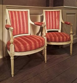 Directoire | Galerie Delvaille Paire De Fauteuils En Cabriolets De La Fin Du Xviiie Siecle