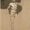 Restauration | Poncelin de Raucourt Fine Arts Academie D'Homme Nu, Attribue A Constance Charpentier (1767-1849)