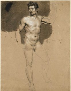 Restauration | Poncelin de Raucourt Fine Arts Academie D'Homme Nu, Attribue A Constance Charpentier (1767-1849)