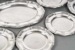 Argenterie Et Orfevrerie | Emmanuel Redon Silver Fine Art Gustave Odiot Set De Dix Plats En Argent Massif Xixe Siecle