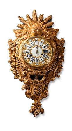 Horloges, Cartels | Isabelle Chalvignac Cartel En Bois Sculpte Dore Epoque Debut Louis Xv Vers 1730