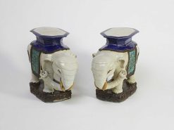 Objet De Decoration | Galerie Damidot Paire D'Elephants Tabourets