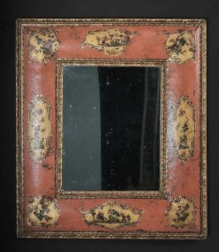 Louis Xiv | Uwe Dobler Interiors Miroir Venitien Vers 1740 En Laque Rose Avec Decor Arte Povera