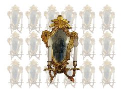 Nouveautes | Blue Antique - Enzo Gironi Ensemble De 18 Miroirs D'Applique En Bronze Dore Fin Xixe Siecle