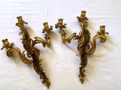 Louis Xv | Jullion Antiquités Paire D'Applique Louis Xv En Bronze Dore Attribue A Caffieri