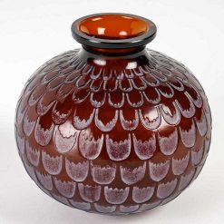 Nouveautes | BG Arts 1930 Rene Lalique - Vase Grenade Rouge