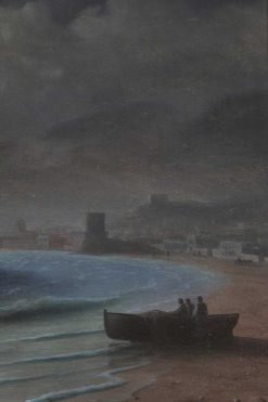 Nouveautes | Galerie PhC Ecole Russe Vers 1880. Une Baie En Crimee, Feodosia Au Clair De Lune