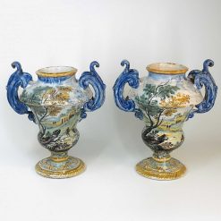 Regence | Bils Céramiques Paire De Vases En Faience De Naples Ou Terchi - Debut Du Xviiie Siecle