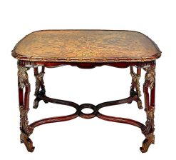 Art Deco | Robin Kowalski Antiques Table A The En Noyer Et Ecaille De Tortue De La Maison Franck