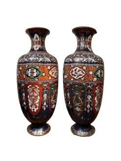 Objet De Decoration | La Crédence Tres Grande Paire De Vases Cloisonnes, Japon 19E Siecle