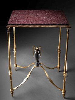 Restauration | Galerie Lamy Chabolle Table En Porphyre Et Bronze Dore