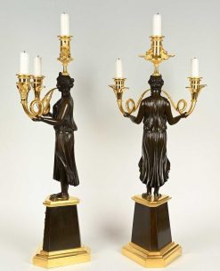 Directoire | Limburg Antiquairs Paire De Grands Candelabres D'Epoque Directoire