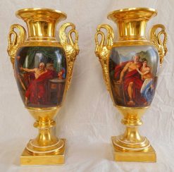 Empire | GSLR Antiques Paire De Vases Empire En Porcelaine De Paris