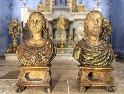 Art Sacre, Objets Religieux | Le jardin des Moines Paire De Bustes Reliquaires Des Saints Sylvie Et Gordien Fin Xviie